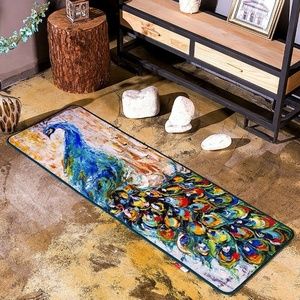 Abstract Colorful Peacock Print home Rugs 16x47